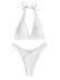 solid color halter neck transparent stitching strappy bikini NSCSY135100