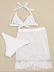 solid color halter neck bikini with fringed skirt swimwear set NSCSY135103