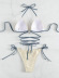 Costuras de color Correa con cordón Bikini de copa dura NSCSY135106