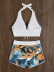 floral print boxers halter neck top swimwear set NSCSY135108