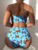 butterflies print hard cup hollow split high waist swimwear set NSCSY135114