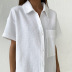 camisa larga holgada de manga larga con solapa de color liso y un solo pecho NSSQS135117