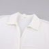 camisa larga holgada de manga larga con solapa de color liso y un solo pecho NSSQS135117