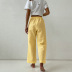 solid color irregular collar short-sleeved shirt wide-leg pants lounge set NSSQS135119