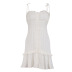 vestido corto escotado de algodón de color liso NSSQS135131
