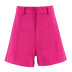 solid color loose high waist shorts NSSQS135132