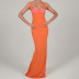 color matching sleeveless high waist full-length slip dress NSCBB135140