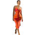 solid color stitching kink backless halter neck slip dress NSCBB135173