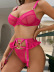 high waist wrap chest sling solid color see-through underwear set NSMDN134245