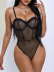 wrap chest hollow backless sling solid color see-through one-piece underwear NSMDN134246