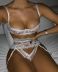 sling wrap chest high waist solid color see-through lace underwear three-piece set NSMDN134248