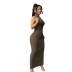 sleeveless backless slit slim long solid color dress NSKKB134259