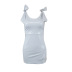 low-cut slit sling slim lace-up solid color PU dress NSKKB134261