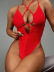 hanging neck sling backless wrap chest solid color One-Piece Swimsuit NSCMB134327
