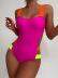 backless sling hollow slim color matching one-piece swimsuit NSCMB134333