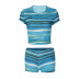 round neck short sleeve slim striped T-shirt and shorts suit NSHTL134360