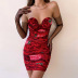 backless slim tube top slim flower print dress NSHTL134370