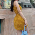 round neck sleeveless high waist slim solid color vest and skirt suit NSHTL134374