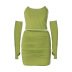 backless tube top slim high waist solid color vest and skirt suit with sleeve covers NSHTL134401