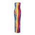 printing tube top slim slit backless long dress NSHTL134412