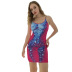 water drop printing suspender low-cut backless slim dress NSCOK134443
