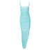 suspender backless low-cut tight slit solid color dress NSLGF134508