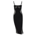 sling backless wrap chest tight solid color see-through dress NSLGF134509