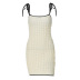 sling slim backless lace-up short solid color dress NSLGF134515
