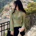 hollow backless long-sleeved slim solid color knitted dress NSLGF134522