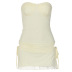 hollowed slit slim tube top backless lace-up solid color dress NSLGF134526
