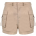 high waist tooling pocket slim solid color shorts NSRUI134560