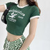 printing Contrast color round neck short sleeve slim short T-shirt NSXE134607