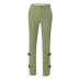 solid color high waist buckle pocket straight trousers NSSWF135602
