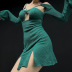 solid color pullover long-sleeved hollow slit slip dress NSSWF135610