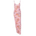 floral printed slit slim slip long dress NSLJ135638