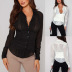 lapel halter neck corset tight shirt vest two-piece top set NSYDL135655