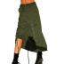 solid color drawstring side pleated tie irregular skirt NSYDL135659