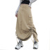 falda midi irregular con abertura lateral plisada en color liso NSYDL135660