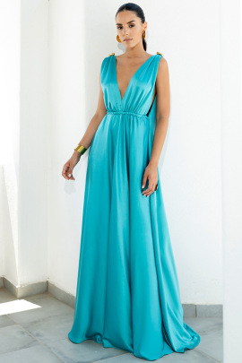 Solid Color Sleeveless V-neck Large Skirt Prom Dress NSJRM135669