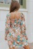 vestido de manga larga con cuello cuadrado y estampado floral sin espalda NSJRM135683