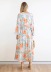 vestido elástico con estampado floral y manga larga con cuello en v NSJRM135684