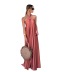 solid color sleeveless satin suspenders large skirt prom dress NSJRM135705