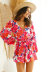 v-neck elastic floral printing long-sleeved casual dress NSJRM135709