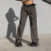 pantalones cargo de mezclilla retro de pierna ancha suelta de cintura alta rectos NSGXF135711