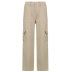 solid color stitching pocket low waist denim cargo pants NSGXF135712