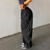 pantalones anchos casuales sueltos de color sólido NSGXF135714