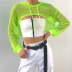 solid color see-through mesh long sleeve crop hoodie NSGXF135715