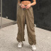 drawstring thin section pleated wide leg woven pants NSGXF135717