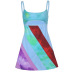 color matching printing halter neck hollow low-cut strappy dress NSGXF135722