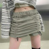 falda pantalón slim de color liso con hebilla fruncida NSGXF135726
